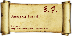 Bánszky Fanni névjegykártya