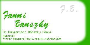 fanni banszky business card