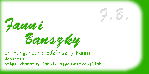 fanni banszky business card